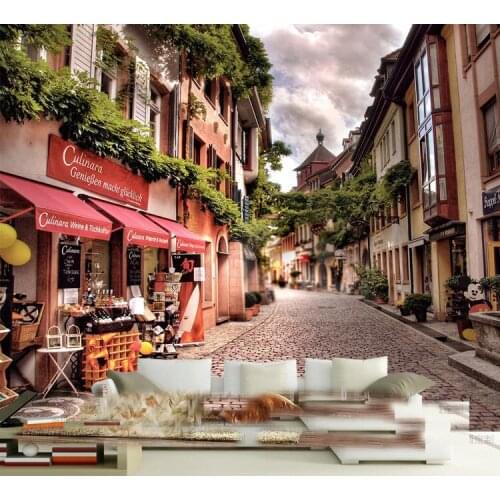 Wholesale vintage Town flower scenery 3d wall mural for living room sofa background 3d photo mural Papel de parede wall sticker