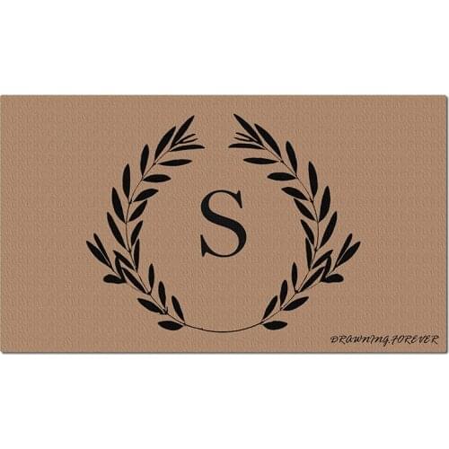 Personalized Doormat Letter S Entry Welcome Mat Rubber Front Door Carpet Outdoor Funny Doormat for Entrance Door Anti Slip Rug