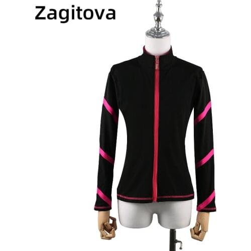 Figure Skating Dress Training Jackets For Children Girls And Adults Ice Skating Clothes Suit With Colored Lines