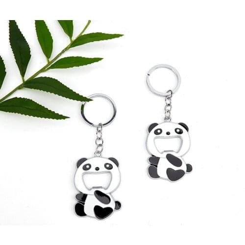 Portable Soda Bottle Opener Cute Exquisite Panda Keychain Holiday Gift Keychain Decoration
