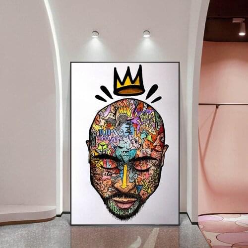 Portrait Of 2PAC Tupac Wall Art Posters And Prints Abstract Rapper of 2PAC Graffiti Art Canvas Paintings Art Pictures Home Decor