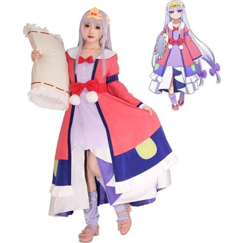 Anime Good Night at Demon Castle Sleepy Princess in the Demon Castle Princess Syalis Cosplay Costumes Dress Pajamas Suede S-XL