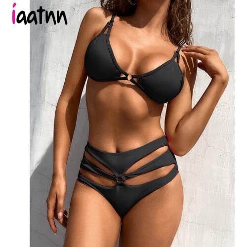 Sexy Hollow Out Swimsuit Women 2021 Bikinis Swimwear Womens High Waist Bikini Set Bathing Suit Woman Swimming for Beach Wear