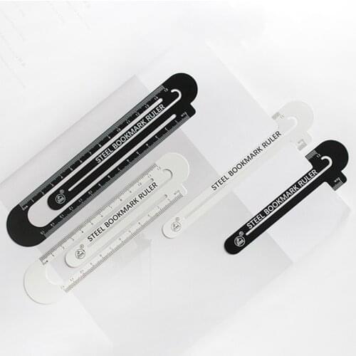 12cm/15cm Scale Simple Style Metal Hollow Straight Ruler Steel Bookmark Stationery Measuring Drawing Tool School Office Supplies