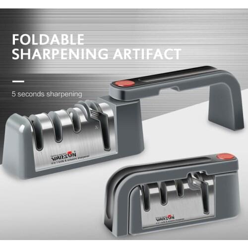 Folding Handheld Knife Sharpener Professional Knife Sharpening Stone 4 Stages Tungsten Diamond Ceramic Knives Sharpener Whetston