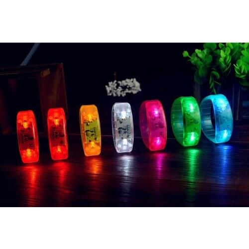 LED Light Up Bracelet Sound Controlled Glow Wristband Activated Glow Flash Bangle For Concert/KTV/Night Club Festival Party