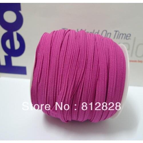 50 Meters 1/4'' 6mm #24 Hot Pink Colored Skinny Elastic Heabands