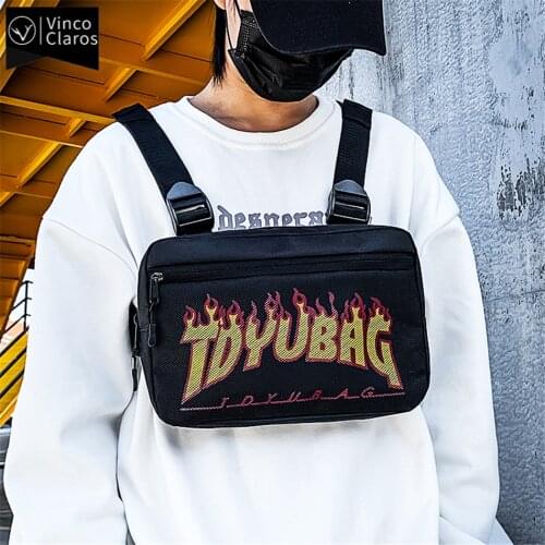 Trend Cool Streetwear Youth Chest Bags Fashion Hip Hop Mens Function Vest Bag Tactical Rig Bag for Men Unisex Travel Phone Bag