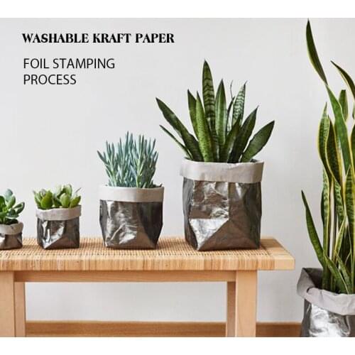 Home decor vase flower Washable Kraft Bag Paper Bag succulent Plant Flowers Pot Home Storage Bag Reuse hanging basket