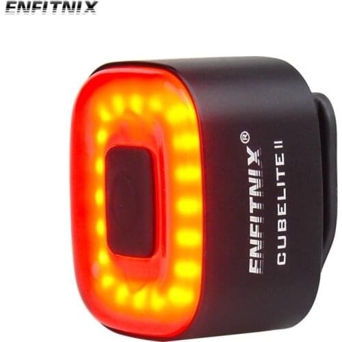 Enfitnix CubeLiteII Bicycle Taillights Intelligent Sensor Brake Lights USB Road Bike MTB CubeLite2 Rear Tail Lights