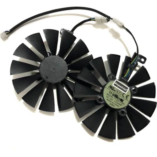 2pcs/set 95MM(100MM) T129215SM Cooler Fan For ASUS ROG POSEIDON GTX1080TI P11G ASUS STRIX RX470 RX570 580 Video Card Replacement