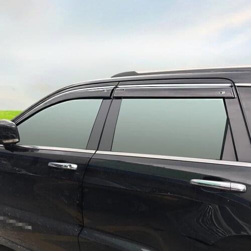 4PCS Car Styling Door Window Wind Visor Moulding Awnings Shield Rain Sun Wind Guard Vent Shade For Jeep Grand Cherokee 2011-2017
