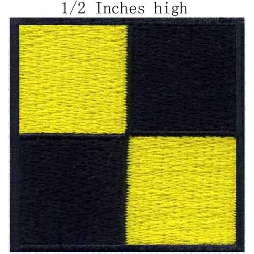 ICS Lima Flag 0.5"high embroidery patch for high quality yellow and black color/small square/spain euro