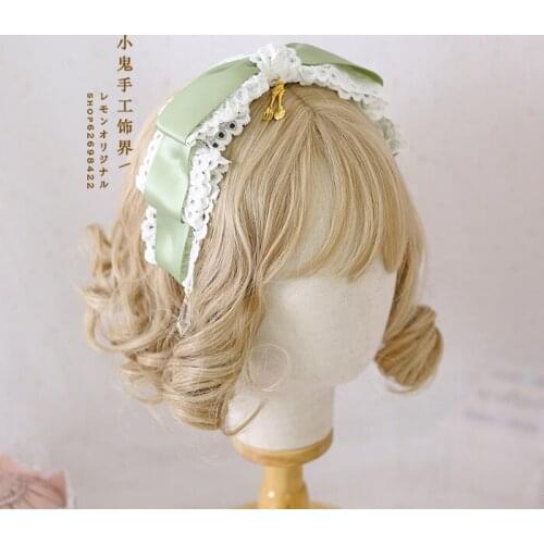 Japanese Lolita Fairy Hair Band All-match Soft Sister Cute Lolita Small Things Hair Accessories Lace Bow KC Hairband