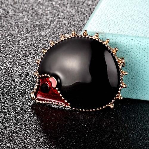Zlxgirl jewelry Fashion Cute Enamel Hedgehog animal brooches bouquet mens jewelry carton animal Pin brooch Hats accessories