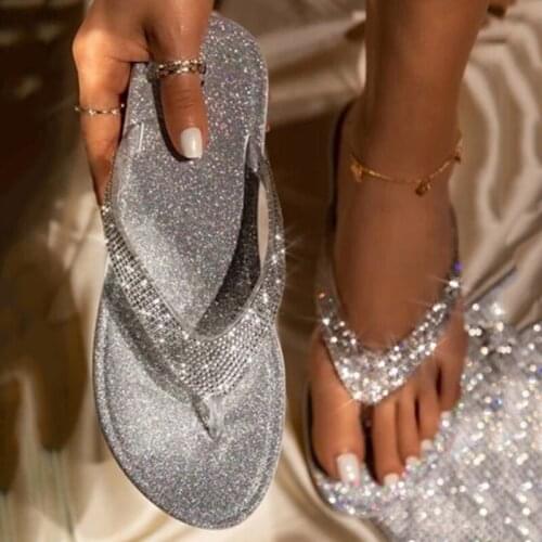 Women Summer Flat Bling Slippers Transparent Soft Jelly Shoes Female Flip Flops Sandals Outdoor Beach Ladies Slides