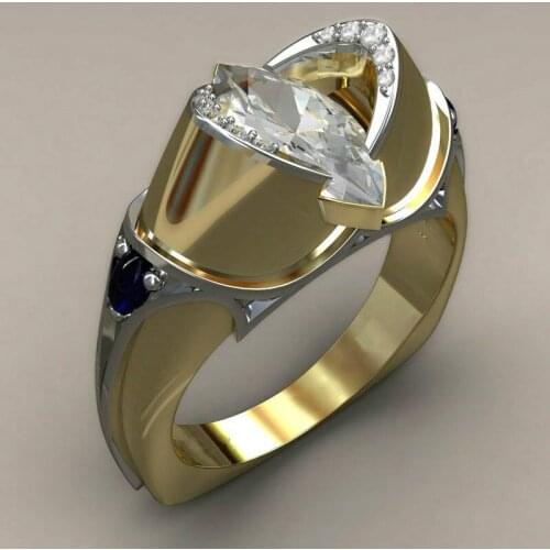 2019 New Classical Cubic Zirconia Wedding Rings for Women Gold Color CZ Rhinestones Ring Jewelry Dropshipping sapphire ring