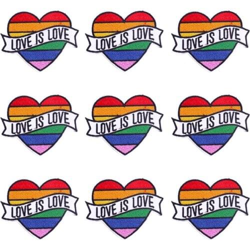 Pulaqi 10PCS LGBT Patch Love Is Love Wholesale Patches Iron On Patches For Clothing Letters Wholesale Dropship Custom Patch
