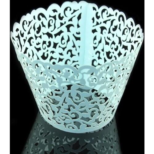 10 x Wedding Birthday Filigree Vine Cupcake Wrappers Wraps Cases Hot Sale Laser Cut Muffin Cupcake Wrappers Wraps Cases Cake