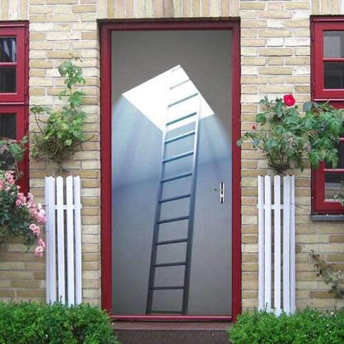 2 pcs/set Wall Stickers Door Murals Childrens Wall Murals Poster PVC Waterproof Door Sticker Imitation Self Adhesive Wallpaper