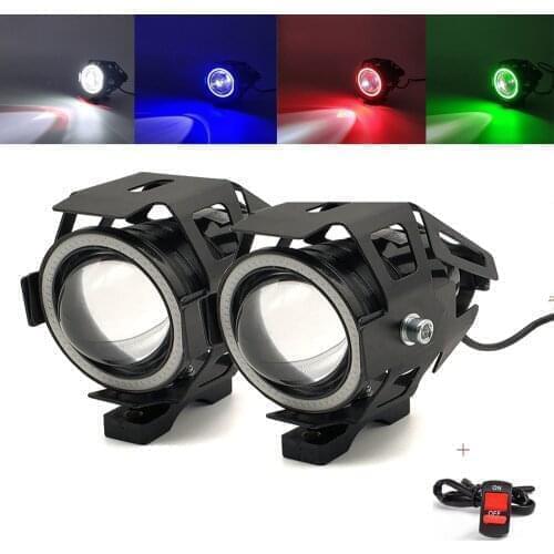 2Pcs Motorcycle Headlights Front Spotlight 12V U7 LED Light Fog Lamp For Kawasaki VERSYS 650 1000 300X KLZ1000 W800 Cafe ZX636R