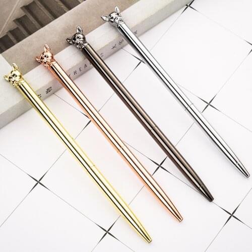 20 Pcs Per Set Dog Modeling Metal Ball Point Pen Office Stationery School Supplies Wholesale