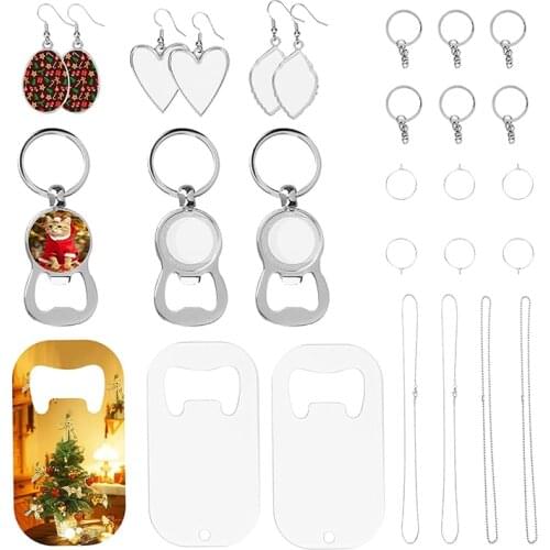 Corkscrew Beer Bottle Opene Keychain Jewelry Necklace Pearl Hoop Earrings Set Snake bone necklace Women Pendant Round Earrings