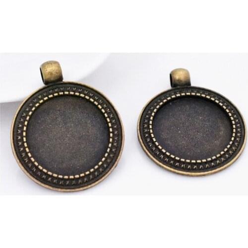 4pcs 20mm Inner Size Antique Bronze Plated Simple Style Cabochon Base Cameo Setting Charms Pendant-A3-41