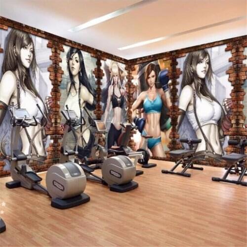 Beibehang Customized beautiful large wallpaper mural gymnasium retro brick wall beauty decoration background papel de parede