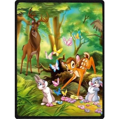 Bambi Throw Blankets Customized Blanket Manta Coral Flannel Blanket Sofa/Couch Bed/Plane Travel Foot Coverlet