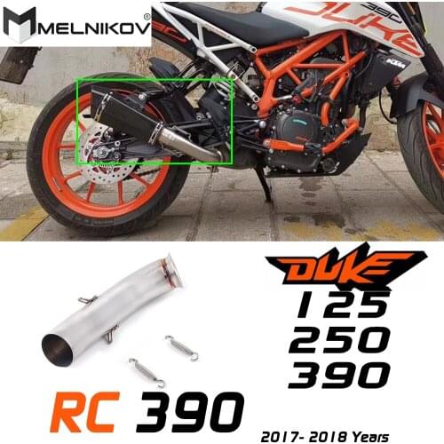 Free Shipping Slip On For DUKE 200 390 250 Duke RC 390 RC390 2016 2017 2018 Motorcycle Exhaust Muffler Modified Link Pipe