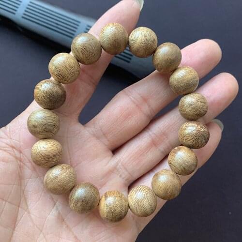 12mm Genuine natural Chinese Hainan oudh wood prayer bead bracelet oud bangle