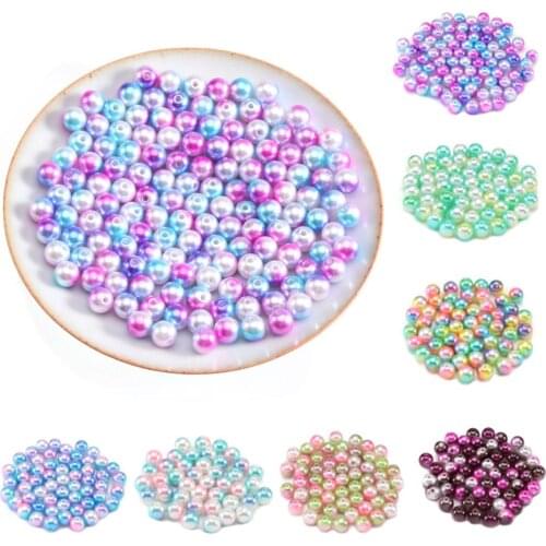 50/100/300/400pcs/lot ABS Imitation Pearl Beads 4/6/8/10/12MM Round Plastic Acrylic Spacer Bead With Hole DIY Jewelry Making