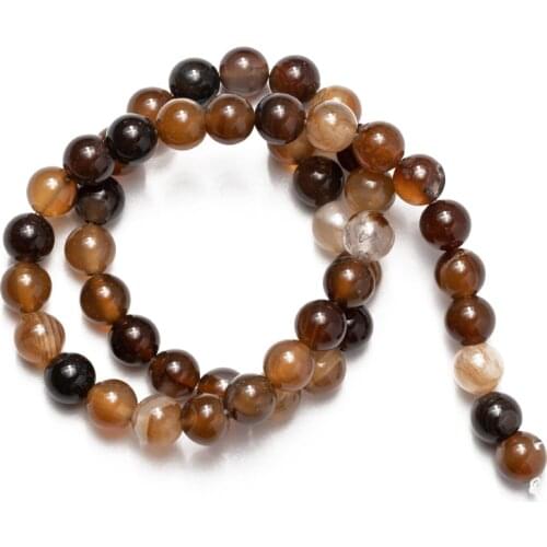 Wholesale Natural Stone Coffee Agates Beads 4 6 8 10 12mm Round Loose Beads DIY Making Bracelet Necklace Jewelry Accessories