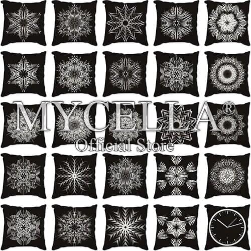 Vintage Decor Cushion Covers black geometry Flower Pillow Decoration Nordic Home Sofa Pillow Case Luxury Cover Cushion Cases