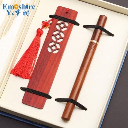 Mahogany Signature Pen Suit Chinese Style Gift Crafts Wooden Bookmarks School Office Creative Bookmark Gifts Custom M040