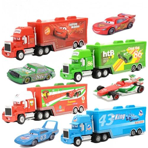 Disney Pixar Cars 2 3 All Style 1:55 Mack Uncle Lightning McQueen Jackson Cruz The Kings HTB Diecast Model Toys Truck Boys Gifts