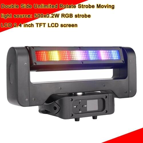 Double Side Unlimited Rotate Dj Laser Disco LED Strobe 500X0.2W RGB 3IN1 Moving Head Light For Party KTV Night Club Light Music