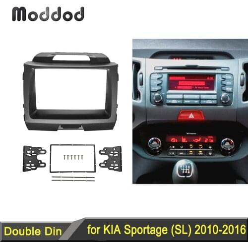 Double Din Radio Fascia for Kia Sportage 2010+ Stereo Dash Kit Installation Trim Facia Face Plate Panel DVD Frame