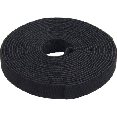 HHTL-Utility Nylon Double-sided Black Hook & Loop Fastening Tape Strip Cable Tie Roll
