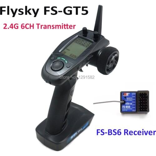 Flysky FS-GT5 FS GT5 2.4G 6CH Transmitter remote control with FS-BS6 Receiver Built-in Gyro Fail-Safe for RC Car Boat