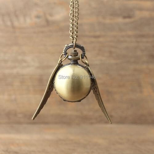 Hot Sale 100pcs/lot Vintage Retro Pocket Watch Gold Snitch Gift Watch Wholesale for Christmas Day