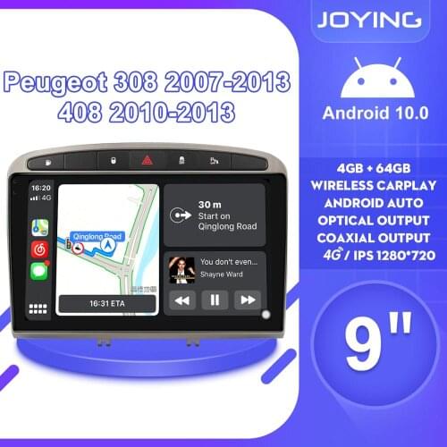 Android 10 Car Radio Stereo Auto 1Din Multiemdia Head Unit Wireless Carplay For Peugeot 308 2007 2013 For Peugeot 408 2010 2013