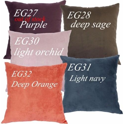 EG31 EG28 EG32 EG30 Navy blue orange purple green Soft Faux Leather Micro Suede Cushion Cover Pillow Case ( custom made )