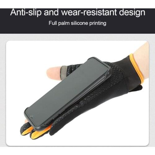 2 Fingers Cut Outdoor Hand Anti-slip Cotton Anti-slip Durable Fishing Cycling Glove Sport Hiking Catching Gloves Protect