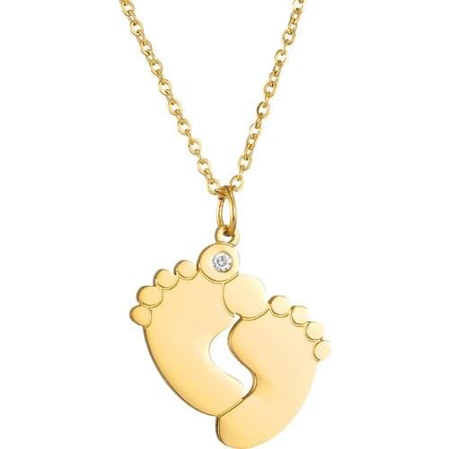 Big Foot Necklace Pendant With Zircon Stainless Steel Personalized Neckalce For Women Provide Free Private Customization Service