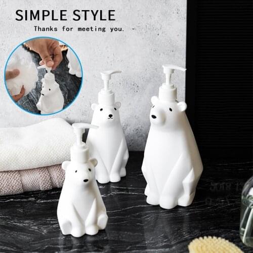 Polar Bear Soap Dispenser Refillable Bottles Storage Bottle Household For Shampoo Shower Gel _WK