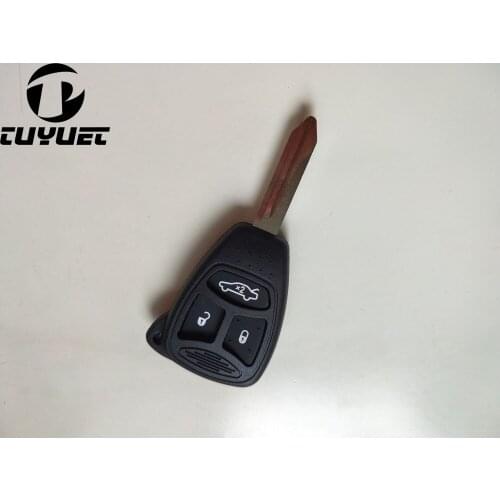 Blank 3 Buttons Remote Key Shell For Chrysler Replacement FOB Case With Big Button Rubber