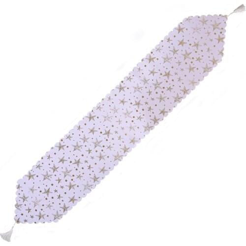 Luxury Christmas Tree Star Glitter Table Runner Tablecloth Placemat Tassel Decor 37MF