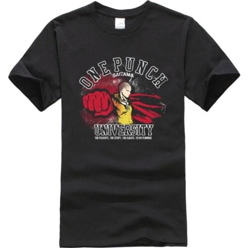 Saitama One Punch Man Training Tshirt Bodybuilding Harajuku Camiseta Father Day 100% Cotton Manga Tops Shirt Short Sleeve Men